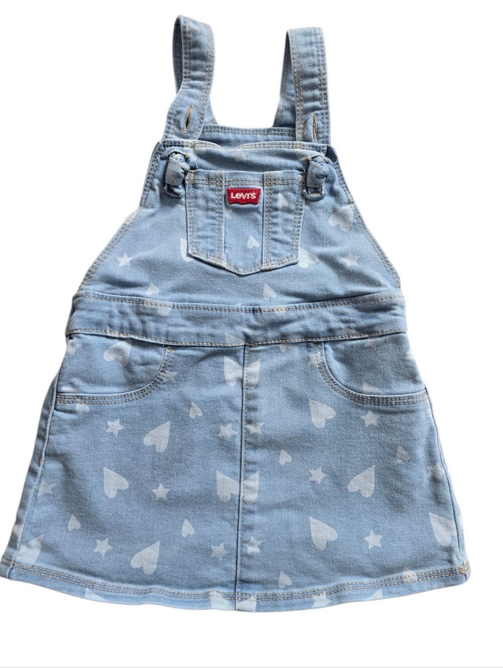 Levi's Baby Girl Adjustable Strap Denim Overall Dress Size 18 Months